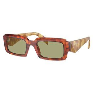 New PRADA Havana Rectangle PR 27ZS 11P-60C Sunglasses Women